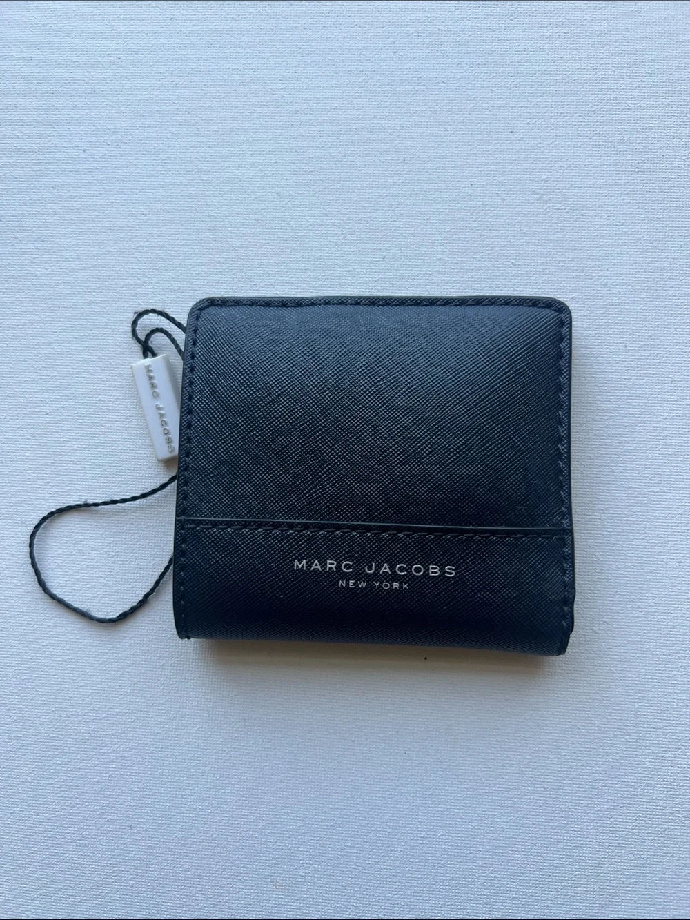 Marc Jacobs Black Saffiano Compact Bi-Fold Wallet